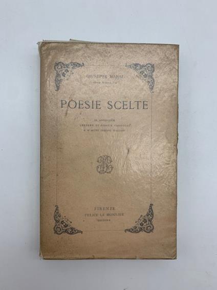 Poesie scelte - Giuseppe Manni - copertina