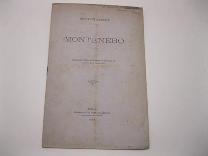 Montenero. Estr. da Nuova Antologia 1889 - Giovanni Marradi - copertina