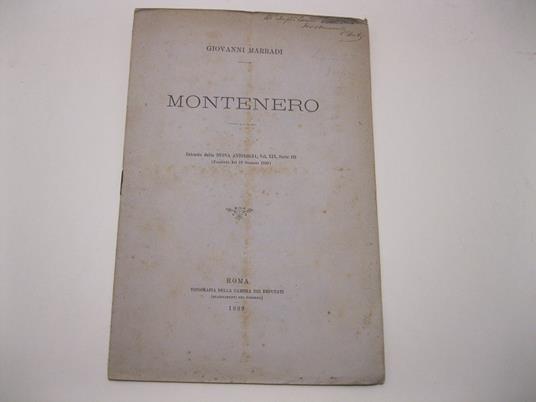 Montenero. Estr. da Nuova Antologia 1889 - Giovanni Marradi - copertina