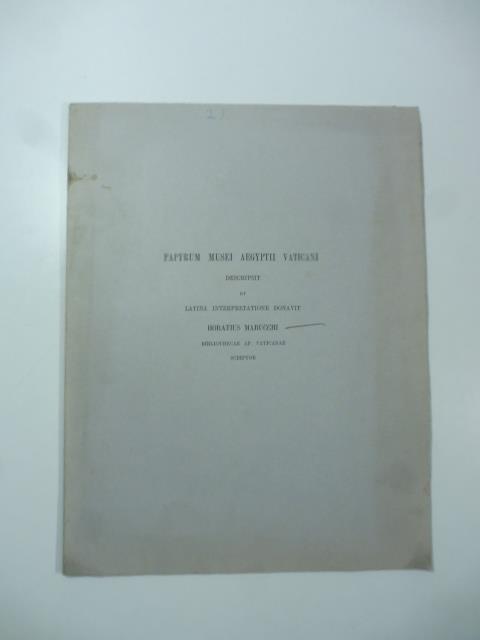 Papyrum Musei Aegyptii Vaticani descripsit et latina interpretatione donavit