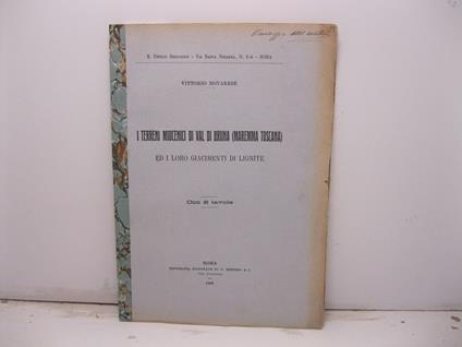 I terreni miocenici di val di Bruna (Maremma toscana) ed i loro giacimenti di lignite. Con 2 tavole - Vittorio Novarese - copertina