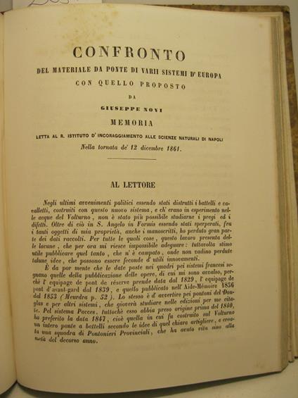 Confronto del materiale da ponte di varii sistemi d'Europa con quello proposto da Giuseppe Novi - Giuseppe Novi - copertina