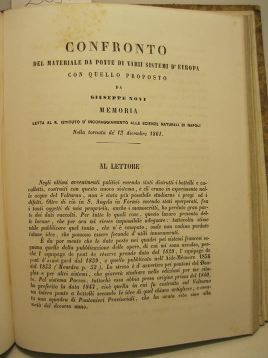 Confronto del materiale da ponte di varii sistemi d'Europa con quello proposto da Giuseppe Novi - Giuseppe Novi - copertina