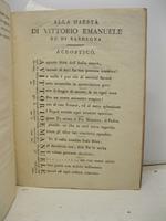L' ITALIA RIDONATA AL PATERNO DOMINIO DEI SUOI PRINCIPI. Applauso poetico di L. P. dedicato agli illustrissimi signori nobili ed autorita' civili e militari del Piemonte