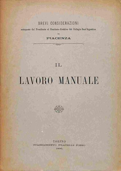 Il lavoro manuale - Ernesto Pasquali - copertina