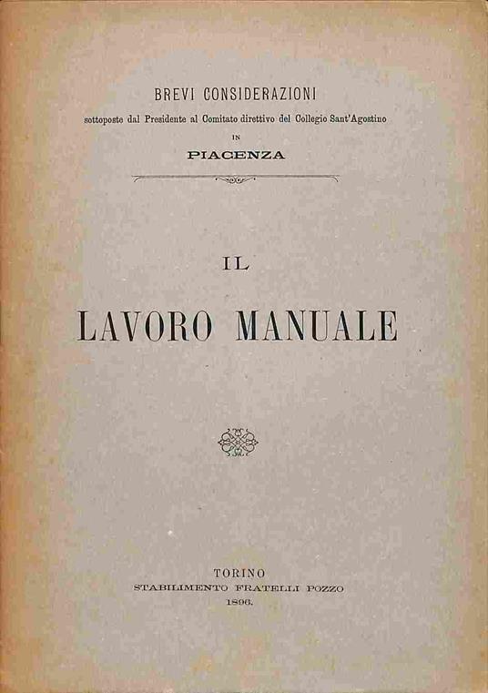 Il lavoro manuale - Ernesto Pasquali - copertina