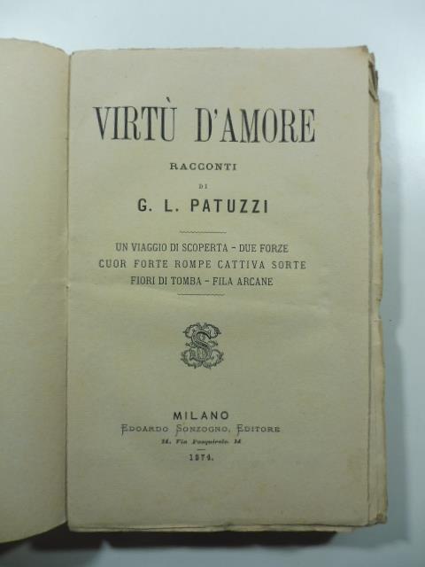 Virtu' d'amore. Racconti