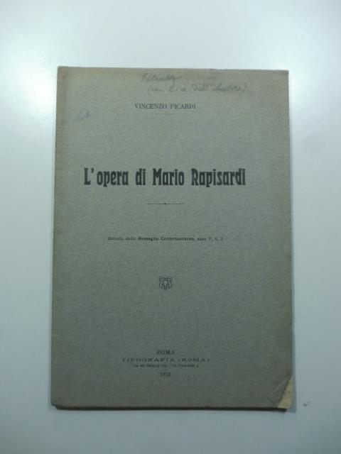 L' opera di Mario Rapisardi