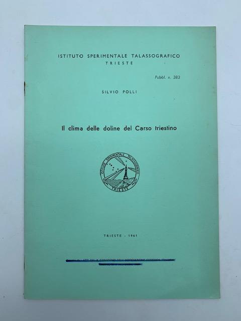 Il clima delle doline del Carso triestino - Silvio Polli - copertina