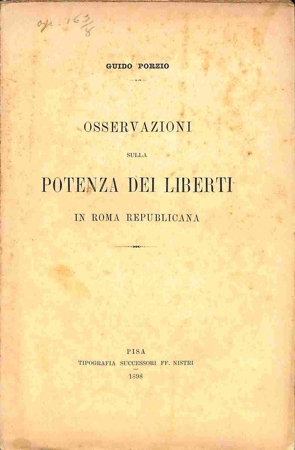 Osservazioni sulla potenza dei liberti in Roma repubblicana