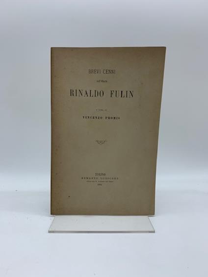 Brevi cenni sull'abate Rinaldo Fulin - Vincenzo Promis - copertina