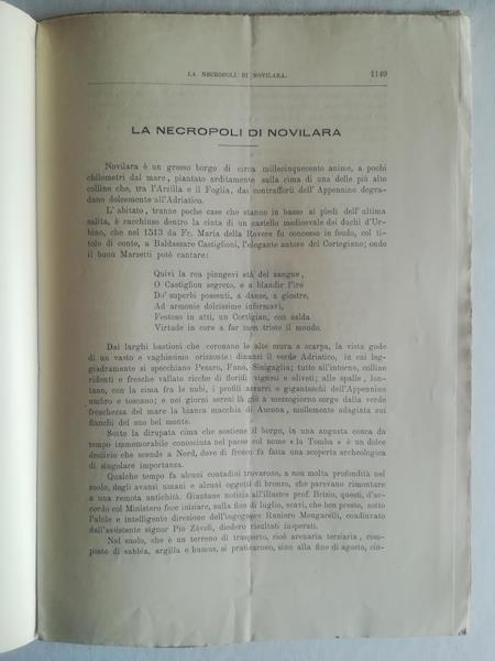 La necropoli di Novilara - Ferruccio Quintavalle - copertina