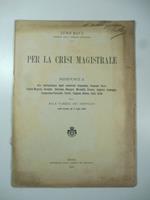Per la crisi magistrale. Risposta alla interpellanza degli onorevoli Comandini, Giacomo Ferri, Ettore Mancini..