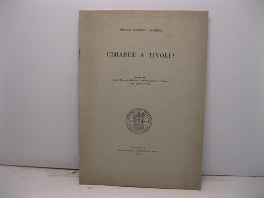 Cimabue a Tivoli? - Giovan Battista Salerno - copertina