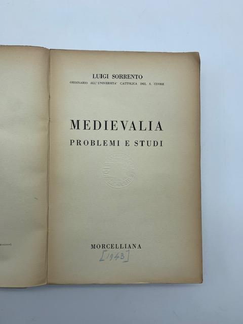 Medievalia problemi e studi