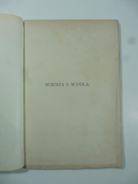 Scienza e scuola. Lettere