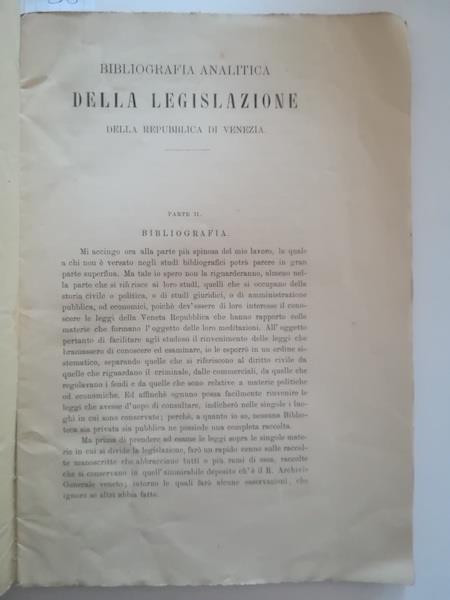 Bibliografia analitica della legislazione della Repubblica di Venezia, 1871