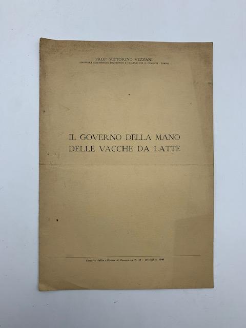 Il governo della mano delle vacche da latte