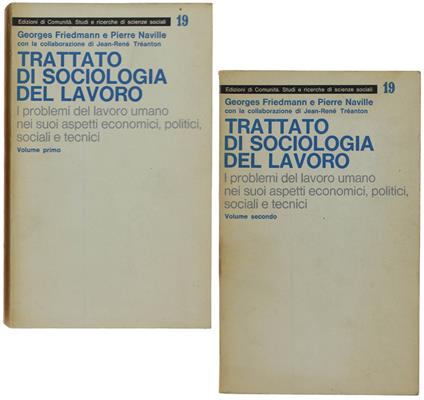 Trattato Di Sociologia Del Lavoro - copertina
