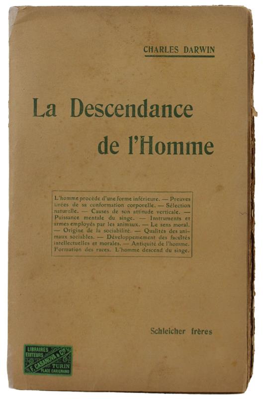 Descendance De L'Homme Et La Selection Sexuelle. Préface Par Carl Vogt