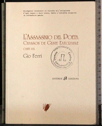 L' Assassinio del Poeta. Chanson de Geste Execrable - Gio Ferri - copertina