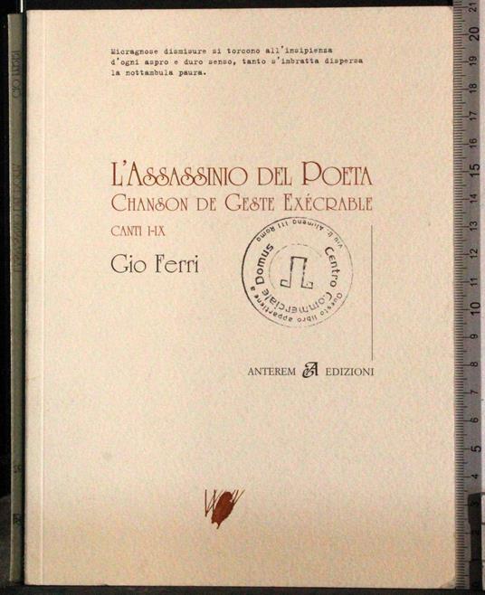 L' Assassinio del Poeta. Chanson de Geste Execrable - Gio Ferri - copertina