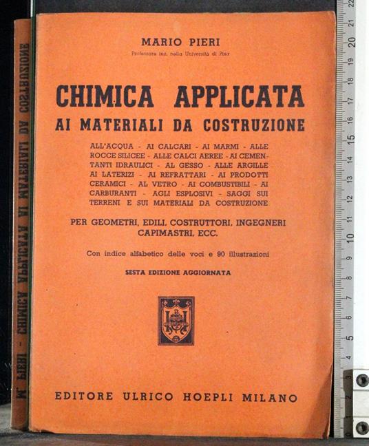 Chimica applicata ai materiali da costruzione - Mario Pieri - copertina
