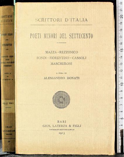 Poeti minori del Settecento - Alessandro Donati - copertina