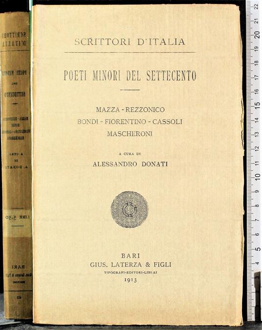 Poeti minori del Settecento - Alessandro Donati - copertina
