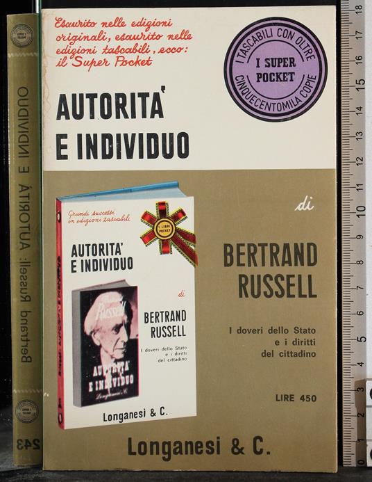 Autorità e individuo - Bertrand Russell - copertina