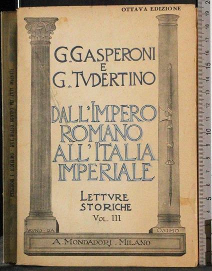 Dall'Impero Romano all'Italia imperiale Vol 3 - copertina