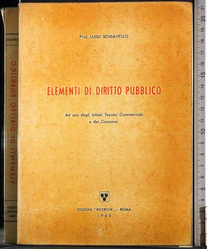 Elementi di diritto pubblico - Luigi Schiavello - copertina