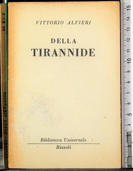 Della tirannide - Vittorio Alfieri - copertina