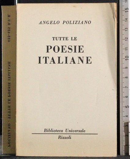 Tutte le poesie italiane - Angelo Poliziano - copertina