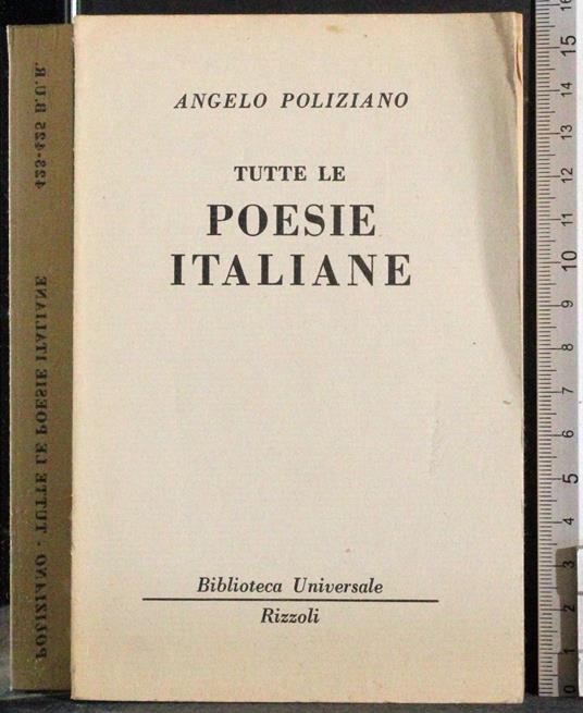 Tutte le poesie italiane - Angelo Poliziano - copertina