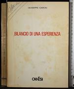 Bilancio di una esperienza