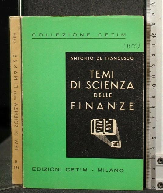 Temi di Scienza Delle Finanze - Antonio De Francesco - copertina