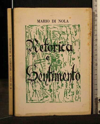 Retorica e Sentimento - Mario Di Nola - copertina