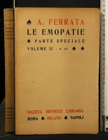 Le Emopatie Parte Speciale Volume 2 Parte 3 - Adolfo Ferrata - copertina