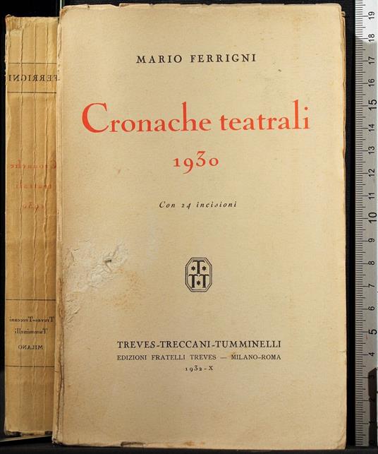 Cronache teatrali. 1930 - Mario Ferrigni - copertina