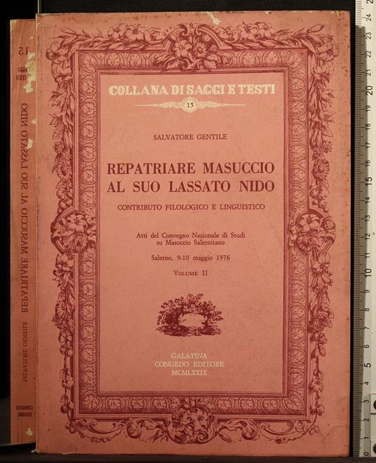 Repatriare mesuccio al suo lassato nido - Gentile - copertina