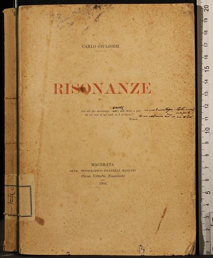 Risonanze - Carlo Giuliozzi - copertina