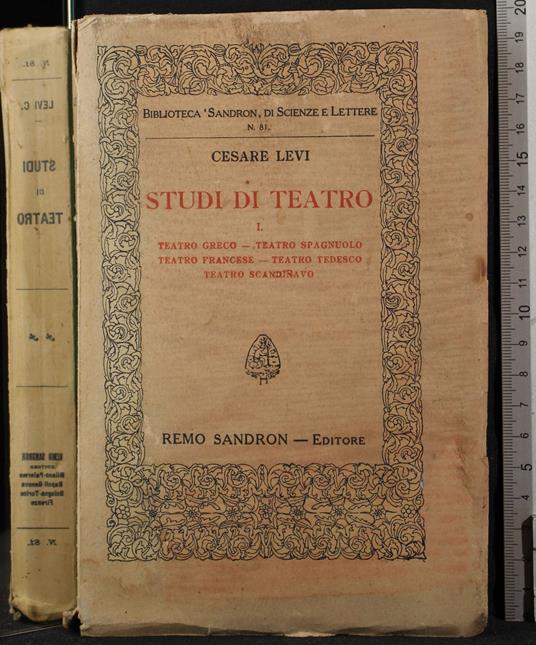 Studi di teatro. Vol I - Cesare Levi - copertina