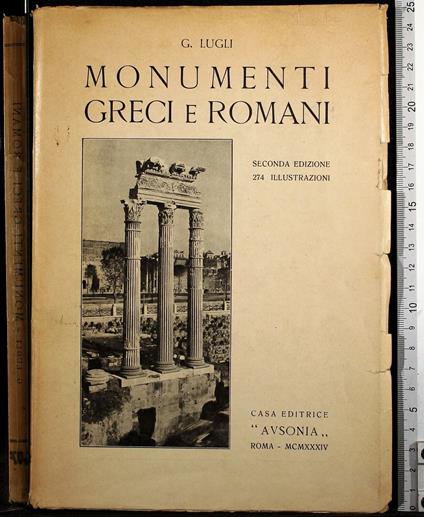 Monumenti greci e romani - Lugli - copertina