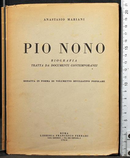 Pio nono - Anastasio Mariani - copertina