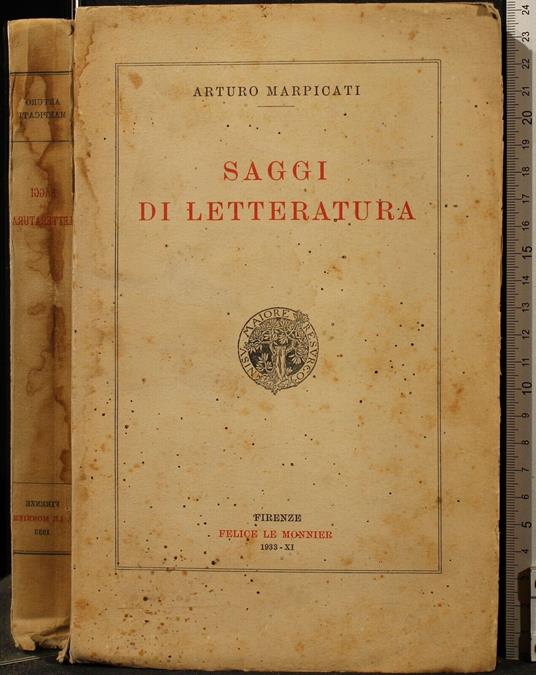 Saggi di Letteratura - Arturo Marpicati - copertina