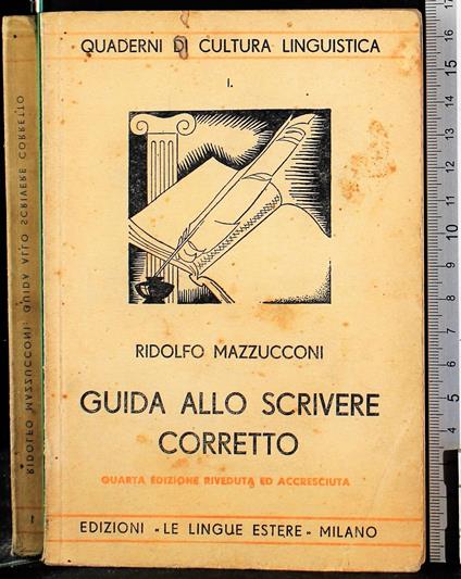 Guida allo scrivere corretto - Ridolfi Mazzucconi - copertina