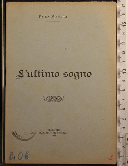 L' ultimo sogno - Paola Moretta - copertina
