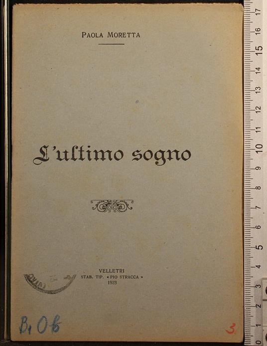 L' ultimo sogno - Paola Moretta - copertina