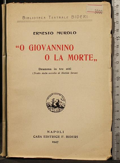 O Giovannino O La Mortè' - Ernesto Murolo - copertina